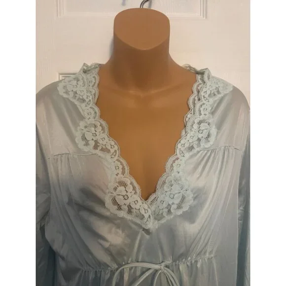 Vintage Shadowline Peignoir Set Nightgown and Robe 2 PC L
